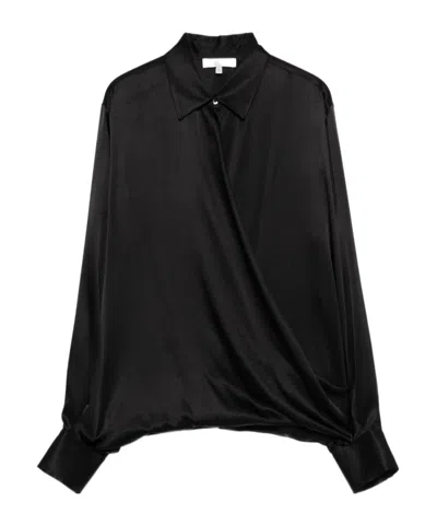 Antonelli Pleated Detail Long-sleeved Shirt In Black