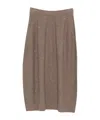 Antonelli Pleated Detail Skirt In Brown