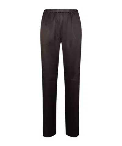 Antonelli Pleated Elastic Waist Casual Pants In Brown