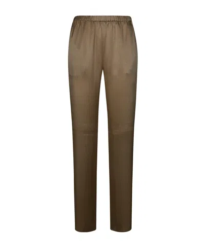 Antonelli Pleated Elastic Waist Casual Pants In Green