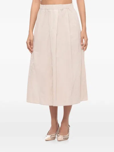 Antonelli Pleated Midi Skirt In Neutral