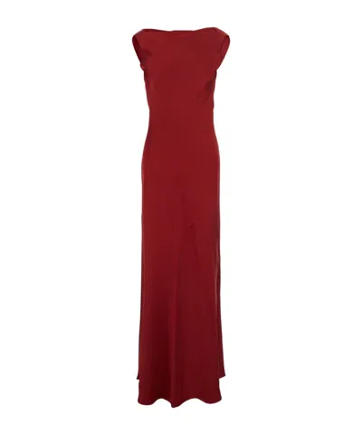 Antonelli Pleated Sleeveless Dress In Red