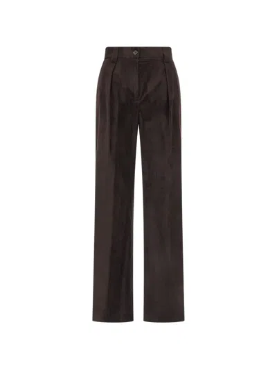 Antonelli Pleated Straight-leg Trousers In Brown