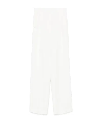 Antonelli Pleated Zipper Casual Pants In White