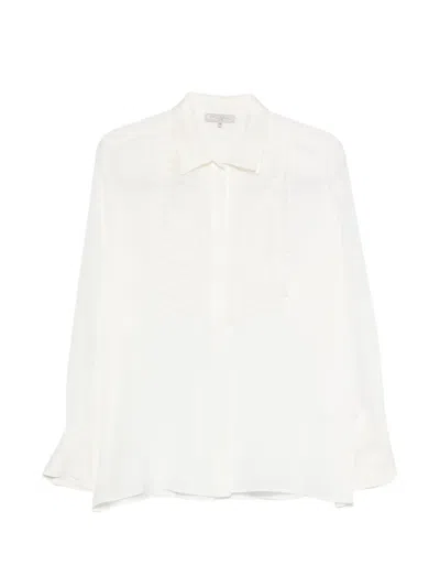 Antonelli Pleated-bib Long-sleeve Shirt In White