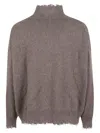 Antonelli Turtleneck Long-sleeved Sweater In Brown