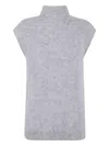 Antonelli High-neck Alpaca Top In Gray