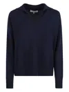 Antonelli Long-sleeved Ribbed Sweater In Blue