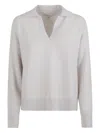 Antonelli Long-sleeved Ribbed Sweater In Gray