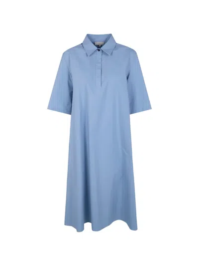 Antonelli Polo-collar Dress In Blue