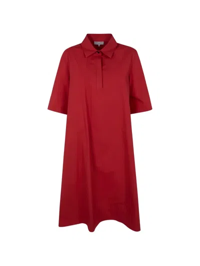 Antonelli Polo-collar Dress In Red