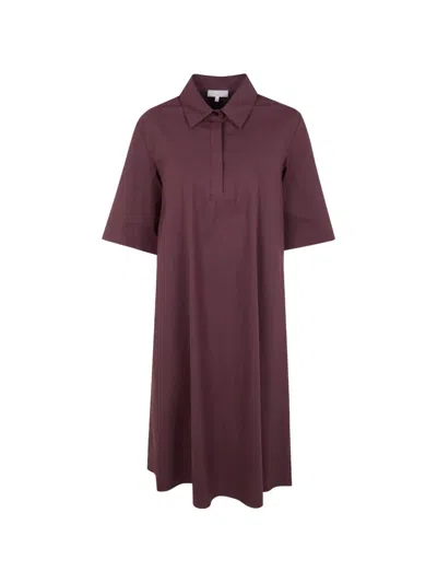 Antonelli Polo-collar Short-sleeve Dress In Purple