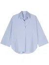 Antonelli Poplin Pleated Tunic In Blue