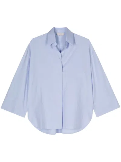 Antonelli Poplin Pleated Tunic In Blue