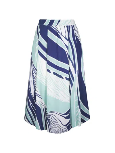 Antonelli Printed Midi Skirt In Blue
