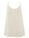 Antonelli Pure Silk Top With Loose Fit And U-neckline In Neutral