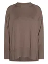 Antonelli Raglan-sleeve Side-slit Sweater In Brown