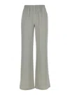Antonelli Rapolano Creen Pants With Elastic Waist And Wide Leg In Silk Blend Woman In Green