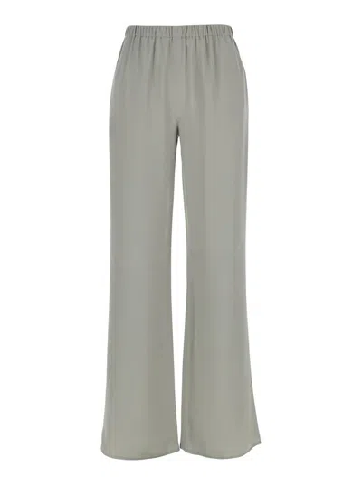 ANTONELLI 'RAPOLANO' CREEN PANTS WITH ELASTIC WAIST AND WIDE LEG IN SILK BLEND WOMAN