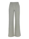 Antonelli Rapolano Creen Pants With Elastic Waist And Wide Leg In Silk Blend Woman
