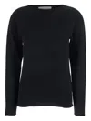 Antonelli Raw-edge Long-sleeve Sweater In Black