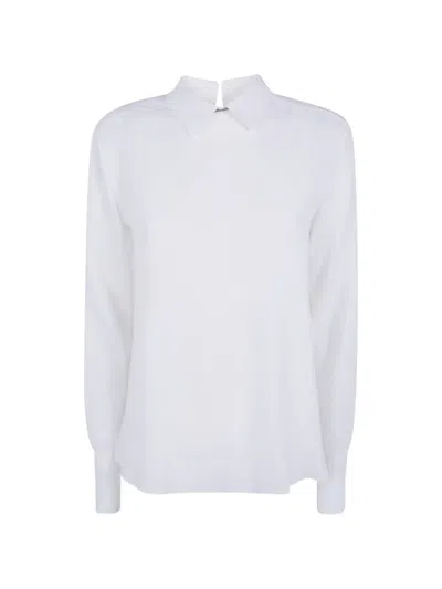 Antonelli Rear-buttoned Long-sleeve Blouse In White