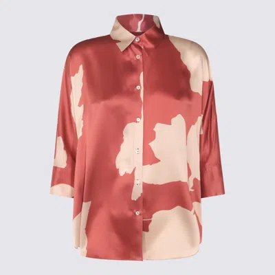 ANTONELLI ANTONELLI RED AND WHITE LINEN TOP