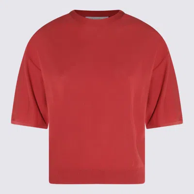 Antonelli Red Linen T-shirt In Multicolor