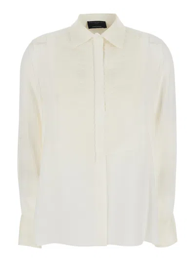 Antonelli Regular-fit White Cotton Button-down Shirt With Classic Collar And Long Sleeves