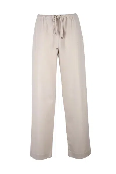 Antonelli Relaxed Fit Beige Trousers In Multi