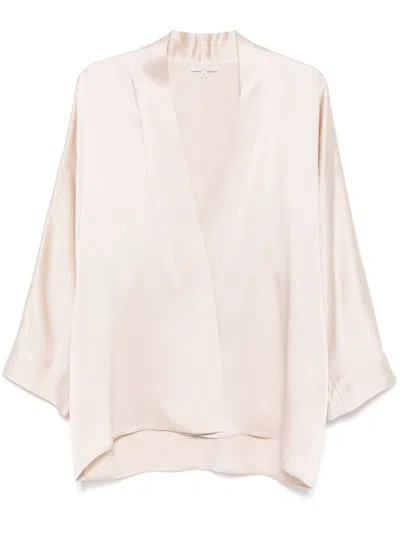 Antonelli Relaxed Fit Blouse With Deep V-neckline In Pink