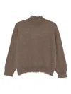 Antonelli Turtleneck Long-sleeved Sweater In Brown