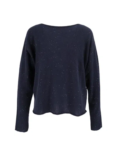Antonelli Relaxed Speckled Knit Sweater In Blue