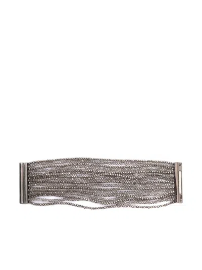 Antonelli Rhinestone-beaded Bracelet In Metallic