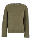 Antonelli Adriano Green Sweater With Brushed-effect In Wool Blend Woman In Green