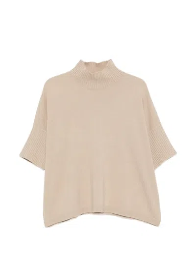 Antonelli Ribbed High-neck Sweater In Neutral
