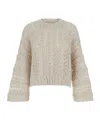 Antonelli Crew Neck Long Sleeve Sweater In Animal Print
