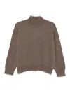 Antonelli Turtleneck Long-sleeved Sweater In Brown