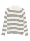Antonelli Striped Long-sleeved Sweater In Neutral