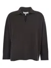 Antonelli V-neck Long-sleeve Knitted Sweater In Black