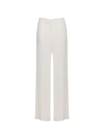 Antonelli Straight Linen Blend Pants Wide Leg In White