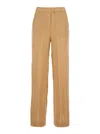 Antonelli Rocchette Beige Linen With Elastic Waist In Linen Woman In Beige