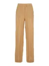 Antonelli Rocchette Beige Linen With Elastic Waist In Linen Woman
