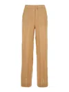 Antonelli Rocchette Beige Linen With Elastic Waist In Linen Woman