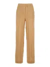 Antonelli Rocchette Beige Linen With Elastic Waist In Linen Woman