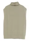 Antonelli Roll-neck Sleeveless Top In Gray