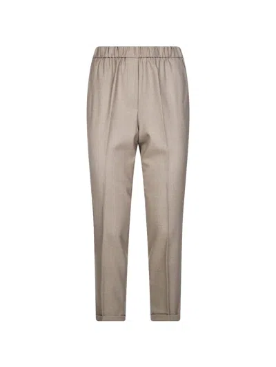 Antonelli Rosalba Elasticated-waistband Trousers In Brown