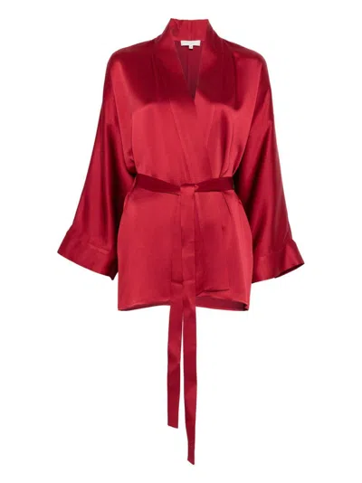 ANTONELLI Red satin kimono with belt ANTONELLI
