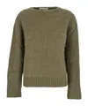 Antonelli Adriano Green Sweater With Brushed-effect In Wool Blend Woman In Green