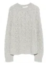 Antonelli Openwork Knitted Sweater In Gray